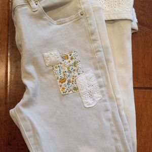 Maison Onado Paris Cream Patchwork Jeans